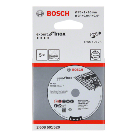 Bosch Expert for Inox 5 ks × 76 × 1 × 10 mm (2.608.601.520) 2.608.601.520