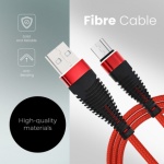 Kabel USB - Micro C173 2m, červená 0903396067358