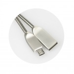 Kabel METAL SNAKE T-6 Micro USB 1m šedá 5901737881649