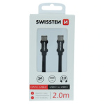 DATOVÝ KABEL SWISSTEN TEXTILE USB-C / USB-C 2,0 M ČERNÁ 71528201