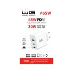 Síťová nabíječka GaN/30W+65W+65W/3xUSB/1xUSB-A+2x white, 12005