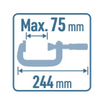 svěrka C-plastová, 75mm 8815133