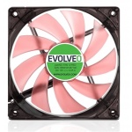 EVOLVEO 12L1RD ventilátor 120mm, 4 LED červený, 3pin, FAN 12 RED