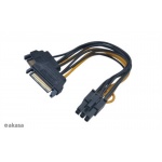 AKASA SATA adaptér 2 x SATA na 6pin PCIe, AK-CBPW13-15