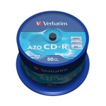 VERBATIM CD-R(50-Pack)Spindl/Crystal/DLP/52x/700MB, 43343