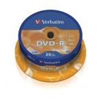 VERBATIM DVD-R(25-Pack)Spindl/MattSlvr/16x/4.7GB, 43522