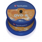 VERBATIM DVD-R(50-Pack)Spindl/MattSlvr/16x/4.7GB, 43548