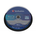 VERBATIM BD-R DL(10-pack)50GB/6x/spindle, 43746