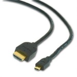 GEMBIRD Kabel HDMI-HDMI micro 1,8m, 1.3, M/M stíněný,zl.,č, CC-HDMID-6