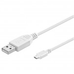 PremiumCord Kabel micro USB 2.0, A-B 5m, bílá, ku2m5fw