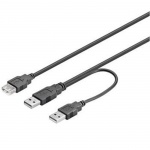 PremiumCord USB 2.0 napájecí Y kabel A/M+A/M-A/F, ku2y01