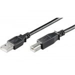 PremiumCord Kabel USB 2.0, A-B, 1m se zahnutým USB-B konektorem 90°, ku2ab1-90