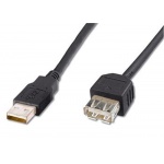 PremiumCord USB 2.0 kabel prodlužovací, A-A, 2m, černý, kupaa2bk