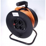 PremiumCord Prodlužovací kabel 230V 50m buben, průřez vodiče 3x1,5mm2, 4x zásuvka, ppb-01-50