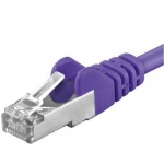 Premiumcord Patch kabel CAT6a S-FTP, RJ45-RJ45, AWG 26/7 2m, fialová, sp6asftp020V