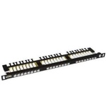 19" patch panel Solarix 24xRJ45 CAT6 UTP s vyvazovací lištou černý 0,5U SX24HD-6-UTP-BK, 24000146