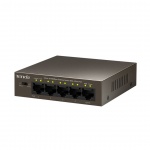 Tenda TEF1105P-4-63W PoE AT switch 4x PoE 802.3af/at, 5x 100Mb/s, PoE celkem 63W, fanless, PoE+, 75011010