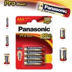 Alkalická baterie AAA Panasonic Pro Power LR03 4ks, 09738