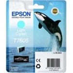 Epson T7605 Ink Cartridge Light Cyan, C13T76054010 - originální