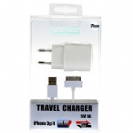 USB Charger 2,1A + 30 PIN Cable (iPhone 3G/4) černá 3591194066375
