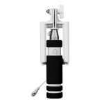 Teleskopická mini tyč pro selfie foto s kabelem 3,5 jack (černá), 6796