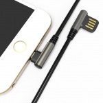 Datový kabel 90 stupňů zahnutý s Micro USB/1m/black, 6919