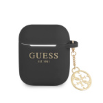 Guess 4G Charm Silikonové Pouzdro pro AirPods 1/2 Black, GUA2LSC4EK