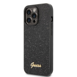 Guess PC/TPU Glitter Flakes Metal Logo Zadní Kryt pro iPhone 14 Pro Black, GUHCP14LHGGSHK