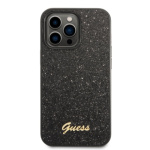 Guess PC/TPU Glitter Flakes Metal Logo Zadní Kryt pro iPhone 14 Pro Black, GUHCP14LHGGSHK