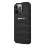 AMG Leather Debossed Lines Zadní Kryt pro iPhone 14 Pro Black, AMHCP14LGSEBK