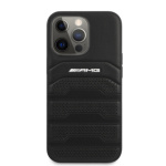 AMG Leather Debossed Lines Zadní Kryt pro iPhone 14 Pro Black, AMHCP14LGSEBK