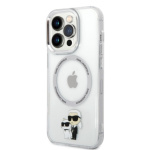 Karl Lagerfeld IML Karl and Choupette MagSafe Zadní Kryt pro iPhone 14 Pro Transparent, KLHMP14LHNKCIT