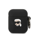 Karl Lagerfeld 3D Logo NFT Karl Head Silikonové Pouzdro pro Airpods 1/2 Black, KLA2RUNIKK