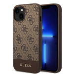 Guess PU 4G Stripe Zadní Kryt pro iPhone 14 Brown, GUHCP14SG4GLBR