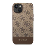 Guess PU 4G Stripe Zadní Kryt pro iPhone 14 Brown, GUHCP14SG4GLBR