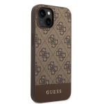 Guess PU 4G Stripe Zadní Kryt pro iPhone 14 Brown, GUHCP14SG4GLBR