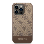 Guess PU 4G Stripe Zadní Kryt pro iPhone 14 Pro Max Brown, GUHCP14XG4GLBR