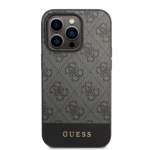 Guess PU 4G Stripe Zadní Kryt pro iPhone 14 Pro Max Grey, GUHCP14XG4GLGR