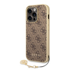 Guess 4G Charm Zadní Kryt pro iPhone 14 Pro Max Brown, GUHCP14XGF4GBR