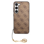 Guess 4G Charm Zadní Kryt pro Samsung Galaxy S23 Brown, GUHCS23SGF4GBR