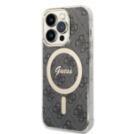 Guess IML 4G MagSafe Zadní Kryt pro iPhone 14 Pro Black, GUHMP14LH4STK