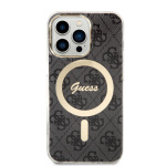 Guess IML 4G MagSafe Zadní Kryt pro iPhone 13 Pro Black, GUHMP13LH4STK