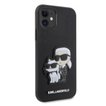 Karl Lagerfeld PU Saffiano Karl and Choupette Zadní Kryt pro iPhone 11 Black, KLHCN61SANKCPK