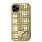 Guess Rhinestones Triangle Metal Logo Kryt pro iPhone 11 Pro Gold, GUHCN58HDGTPD