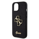 Guess PU Fixed Glitter 4G Metal Logo Zadní Kryt pro iPhone 13 Black, GUHCP13MHG4SGK