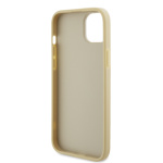 Guess PU 4G Strass Metal Logo Zadní Kryt pro iPhone 15 Gold, GUHCP15SPS4DGPD