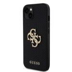 Guess PU Perforated 4G Glitter Metal Logo Zadní Kryt pro iPhone 13 Black, GUHCP13MPSP4LGK