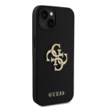 Guess PU Perforated 4G Glitter Metal Logo Zadní Kryt pro iPhone 13 Black, GUHCP13MPSP4LGK