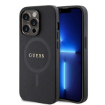 Guess PU Saffiano MagSafe Zadní Kryt pro iPhone 15 Pro Max Black, GUHMP15XPSAHMCK