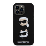 Karl Lagerfeld Liquid Silicone Karl and Choupette Heads Zadní Kryt pro iPhone 15 Pro Max Black, KLHCP15XSDHKCNK